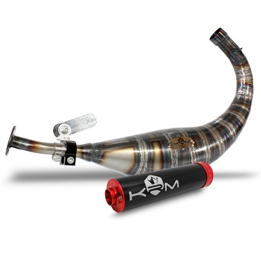 [KR256F/BK-RE] Escape Minarelli AM6 80-90cc KRM - Silenciador Negro/Rojo