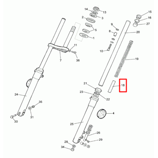 [0/000.480.0580] Separador muelle horquilla Rijeu 50 RS1 - 1 unidad