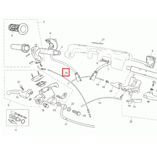 [0/000.550.6111] Cable de gas Rieju 125 RS2 Matrix