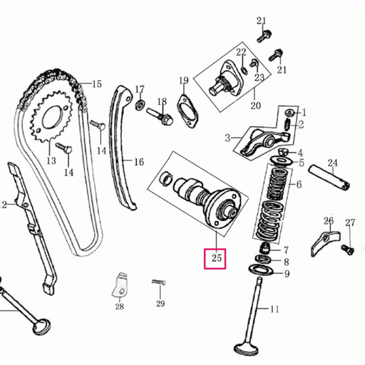 [0/227.002.0025] Árbol de levas Rieju Marathon / Tango 125cc