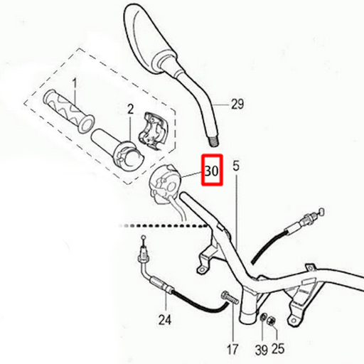 [0/000.720.0130] Conmutador derecho Rieju RS / RS1 Evolution