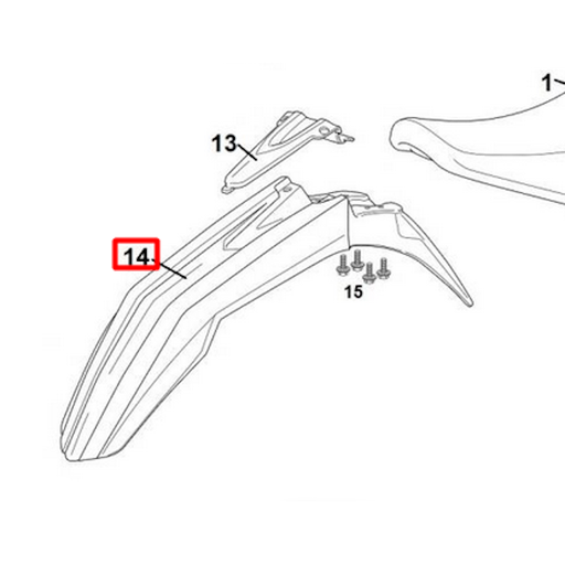 [0/R00.050.5051] Guardabarros delantero Rieju 125 MRT - Negro