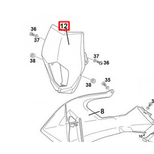 [0/R00.620.5059] Plástico faro Rieju 125 MRT - Blanco