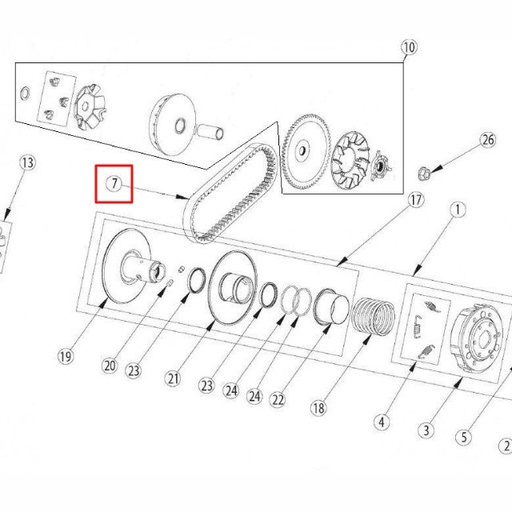 [0/006.052.0036] Correa transmisión Rieju Bye Bike 17-19
