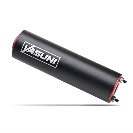 [ESIL066RTRI] Silenciador Recto Negro / Rojo Izquierda