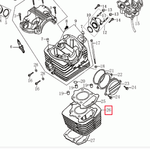 [0/227.001.0026] Cilindro Rieju Marathon / Tango 125 Euro 4 Zongshen