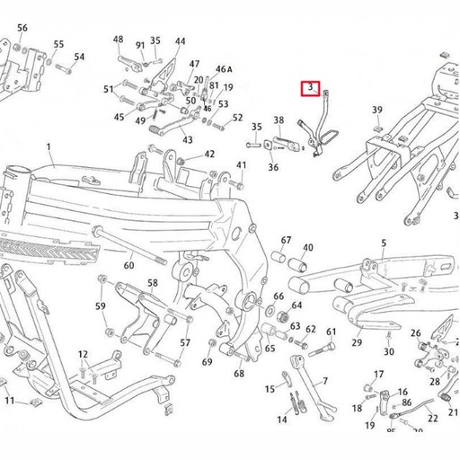 [0/000.980.7014] Soporte estribera pasajero derecha Rieju 50-125 RS3