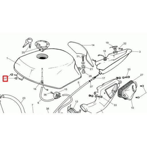 [0/000.360.0070] Goma fijación depósito Rieju 50 RS1
