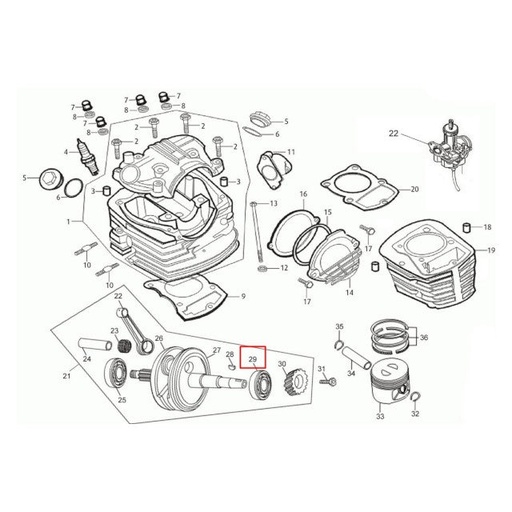 [0/250.009.0015] Rodamiento cigüeñal lado volante Rieju 250 Tango