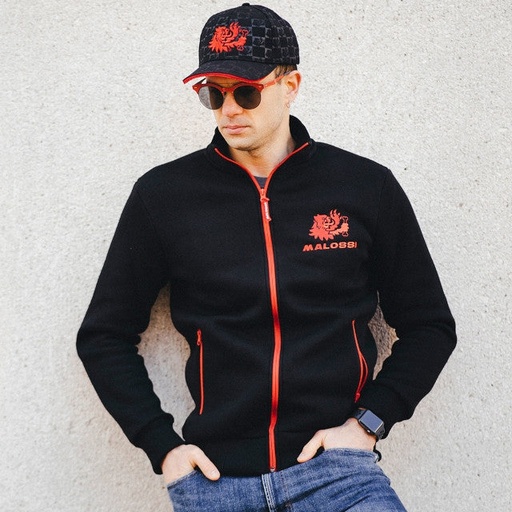[4118542.30] Sudadera negra con logo Malossi de color rojo talla S