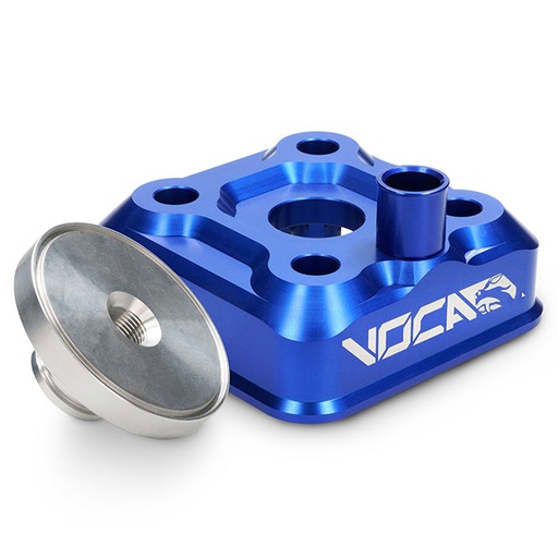 [VCR-RD11DT.00/BL] Culata modular VOCA Race Head RAW, culatín virgen, Yamaha DT LC/D, azul