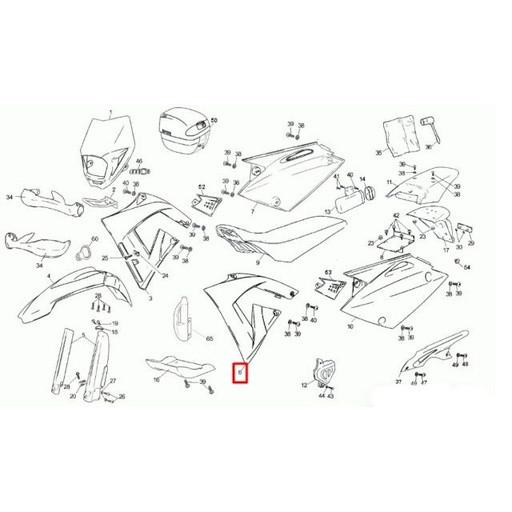 [0/000.570.5143] Tapa de radiador izquierda Rieju 50 MRX - Amarilla