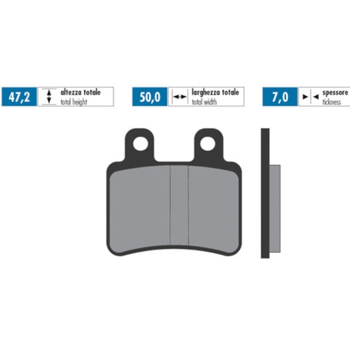 [174.0048] Pastillas de freno Polini For Race traseras Derbi DRD PRO / Yamaha DTR 50 / Rieju RS2 - Orgánico