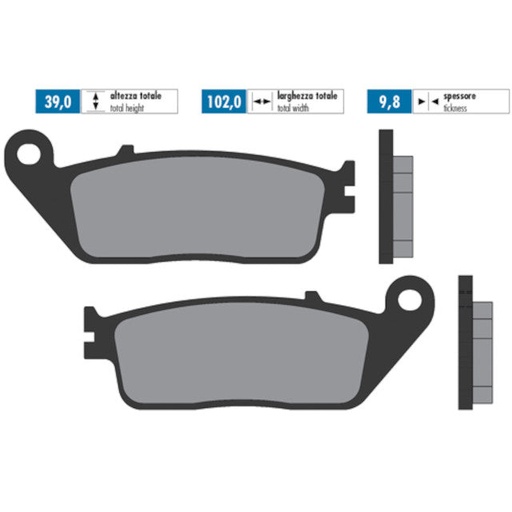 [174.0071] Pastillas de freno Polini For Race delanteras Kymco Superdink 125/300 / Honda SHi 125 / Yamaha X-MAX 125 10 - Orgánico