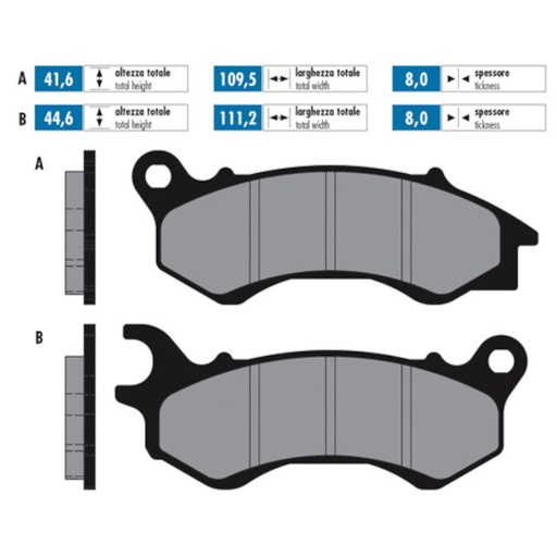 [174.0130] Pastillas de freno Polini For Race delanteras Honda SH Mode 125 / PCX - Orgánico
