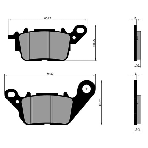 [174.0182] Pastillas de freno Polini For Race delanteras Yamaha N-Max 125/155 - Orgánico