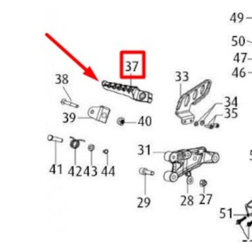 [0/000.740.7000] Estribera piloto derecha Rieju RS2/RS3 50-125 / Century 125