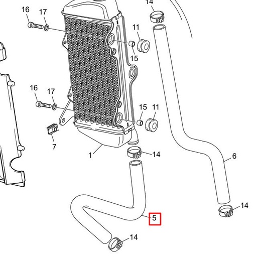 [SH-H047] Tubo refrigerante inferior original Sherco 50cc