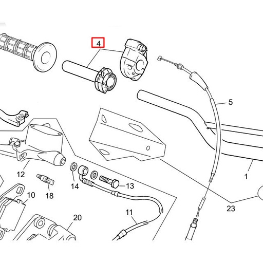 [SH-C074] Mando de gas original Sherco 50cc
