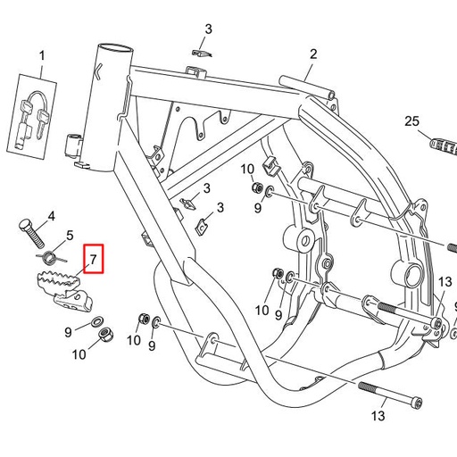 [SH-H175] Estribo conductor derecho original Sherco SM-R / SE-R 50cc