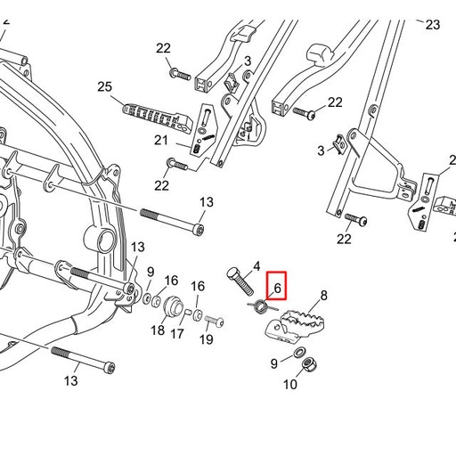 [SH-H202] Muelle de estribo izquierdo original Sherco 50cc