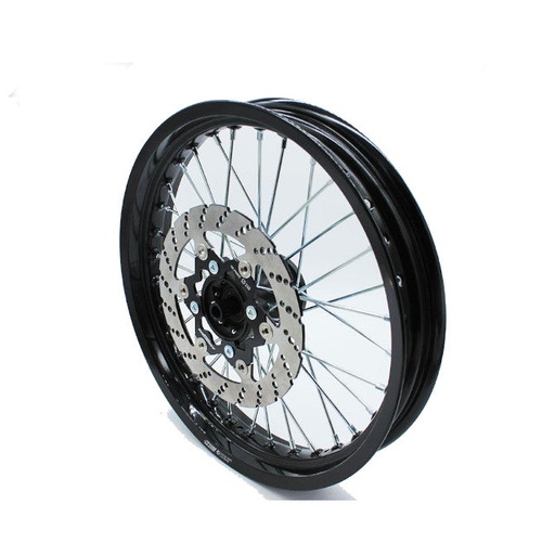 [YC110-0601-32-BK] Llanta delantera aluminio completa 2.50x17" buje fundición Pitbike YCF - Negra