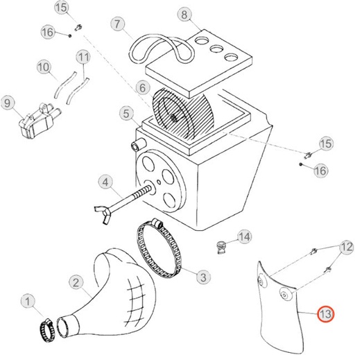 [25.24410.0.00] Protector guardabarros caja filtro de aire RRT 50 Beta