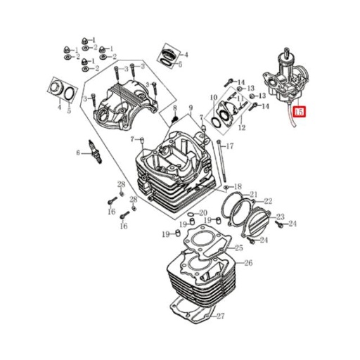 [0/R27.001.0028] Carburador Motor CBD E4 AC Rieju Marathon/MRT/Tango 125