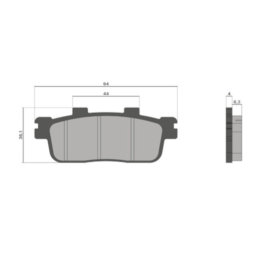 [6215028BB] Pastillas de freno traseras Kymco 125/250/300/350/400 Malossi - Orgánicas
