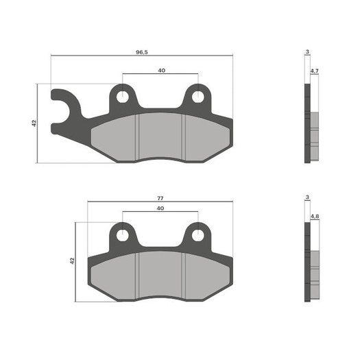 [6215190BB] Pastillas de freno delanteras Kymco Agility 50 / People S 50-125-150 Euro 4 Malossi - Orgánicas