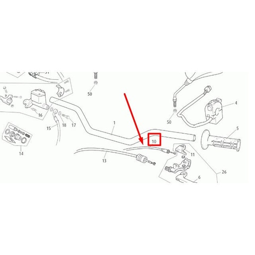 [0/000.550.6007] Cable starter Rieju Marathon / RS3 125