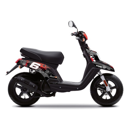 [S6-056801/RE] Kit de adhesivos Yamaha Bw's / Booster >2004 Stage6 - Rojo / Negro