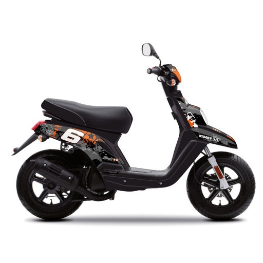[S6-056801/BK] Kit de adhesivos Yamaha Bw's / Booster >2004 Stage6 - Naranja / Negro 