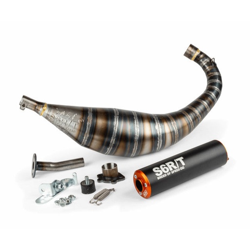 [S6-96193851/BO] Escape Derbi Senda 80/90cc Stage6 R/T - Naranja / Negro