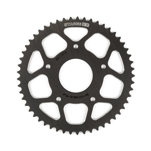 [S6-2018802/BK] Corona Peugeot / Motorhispania 50 53D 420 aluminio CNC Stage6 - Negro