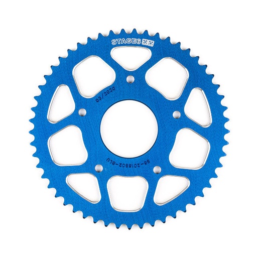 [S6-2018802/BL] Corona Peugeot / Motorhispania 50 53D 420 aluminio CNC Stage6 - Azul