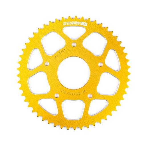 [S6-2018802/YE] Corona Peugeot / Motorhispania 50 53D 420 aluminio CNC Stage6 - Amarillo