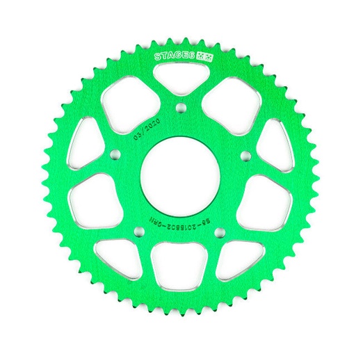 [S6-2018802/GR] Corona Peugeot / Motorhispania 50 53D 420 aluminio CNC Stage6 - Verde