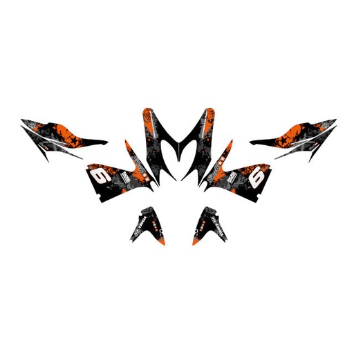 [S6-056601/BK] Kit adhesivos Yamaha Aerox <2013 Stage6 - Naranja/Negro