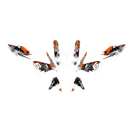 [S6-056601/WH] Kit adhesivos Yamaha Aerox <2013 Stage6 - Naranja/Blanco