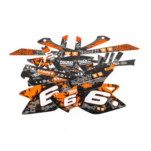 [S6-058802/BK] Kit adhesivos Rieju MRT 50 09-22 Stage6 - Naranja/Negro