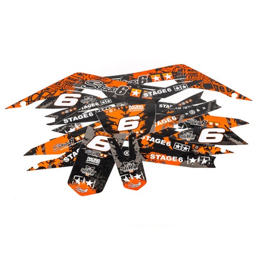 [S6-059201/BK] Kit adhesivos Derbi Senda X-Treme >2018 Stage6 - Naranja/Negro