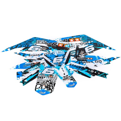 [S6-059201/BL] Kit adhesivos Derbi Senda X-Treme >2018 Stage6 - Azul/Negro