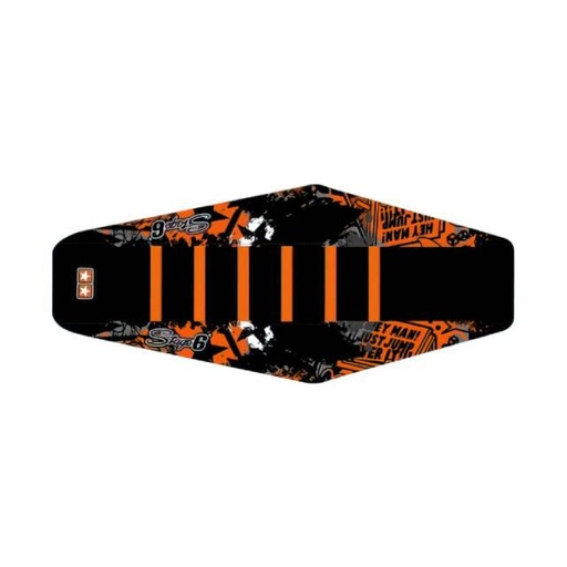 [S6-059261/WH] Funda asiento Derbi Senda 50cc 05-10 Stage6 - Blanco/Naranja