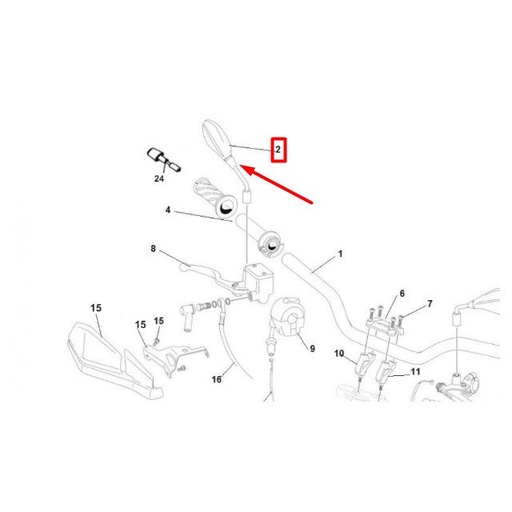 [0/000.990.4201] Retrovisor drecho Rieju Strada 125 2019