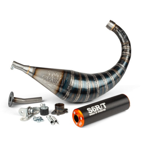 [S6-96193751/BO] Escape Stage6 R/T 70/80cc Derbi euro 2 / 3 / 4 - negro / naranja