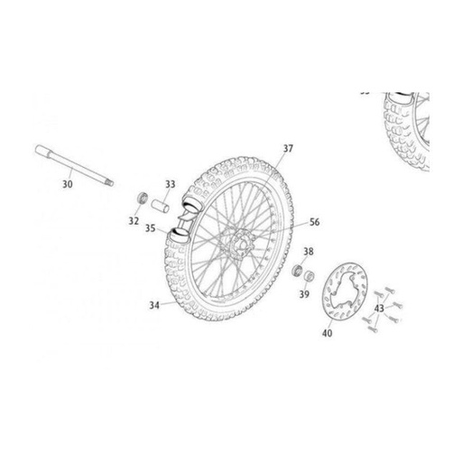 [0/000.110.5453] Rueda delantera 21" completa sin neumático Rieju MRT 50-125  - negro