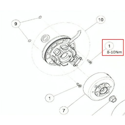 [86461] Tornillo estátor encendido M6x15 motor Daytona Anima