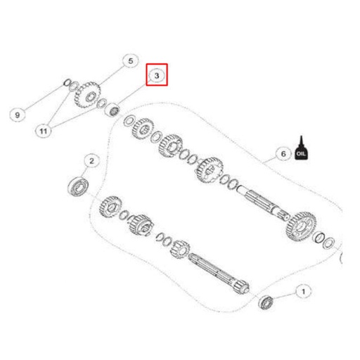 [86454] Jaula de agujas eje secundario caja de cambios NK152712 motor Daytona Anima