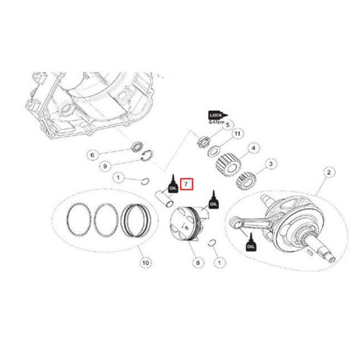 [86379] Bulón pistón motor Daytona Anima L.36,5mm